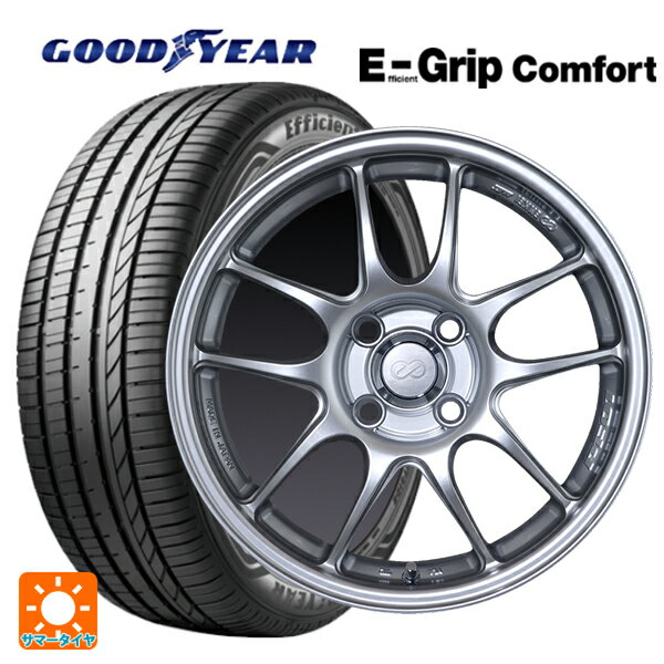 【6/11 1:59迄 全品ポイント5倍】165/50R15 73V グッドイヤー エフィシェントグリップ コンフォート エンケイ パフォーマンスライン PF01 スパークルシルバー 15-5J 国産車用 サマータイヤホイール4本セット