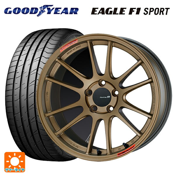 【6/11 1:59迄 全品ポイント5倍】215/45R18 93W XL グッドイヤー イーグルF1 スポーツ エンケイ レーシングレボリューション GTC01RR チタニウムゴールド 18-7.5J 国産車用 サマータイヤホイール4本セット