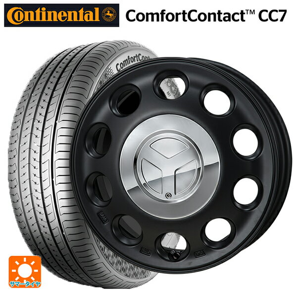 【6/22 20時〜 全品P5倍＆クーポン】165/55R14 72H コンチネンタル コンフォートコンタクト CC7 正規品 ジャパン三陽 モンツァ ピエディーノ セミグロスブラック 14-4.5J 国産車用 サマータイヤホイール4本セット