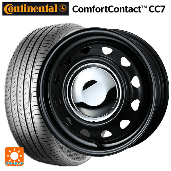 【6/15〜16限定 全品P5倍＆クーポン】155/65R14 75H コンチネンタル コンフォートコンタクト CC7 正規品 ウェッズ ネオキャロ スチールホイール セミマットブラック/クロームキャップ 14-4.5J 国産車用 サマータイヤホイール4本セット