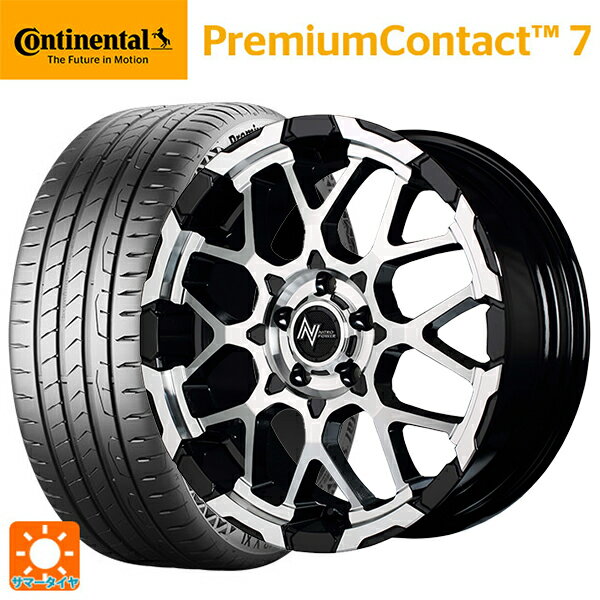 ミツビシ デリカD5(3DA系)用 225/55R18 98V コンチネンタル プレミアムコンタクト 7 正規品 エムアイディー ナイトロパワー M28バレットエス ブラック/ミラーカット 新品サマータイヤホイール 4本セット