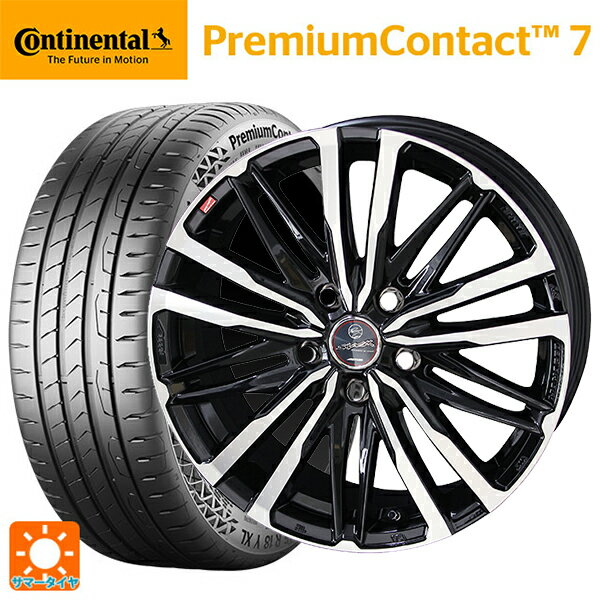 【6/22 20時〜 全品P5倍＆クーポン】245/40R18 97Y XL コンチネンタル プレミアムコンタクト 7 正規品 共豊 スマック クレスト サファイアブラックポリッシュ 18-8J 国産車用 サマータイヤホイール4本セット