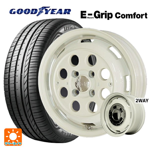 【6/22 20時〜 全品P5倍＆クーポン】165/55R14 72V グッドイヤー エフィシェントグリップ コンフォート エムアイディー ガルシア シスコ オールドイングリュッシュホワイト＋リムヴァーレイ 14-4.5J 国産車用 サマータイヤホイール4本セット