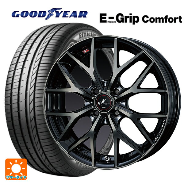 【6/22 20時〜 全品P5倍＆クーポン】185/60R15 84H グッドイヤー エフィシェントグリップ コンフォート ウェッズ レオニス MX PBMC/TI 15-5.5J 国産車用 サマータイヤホイール4本セット