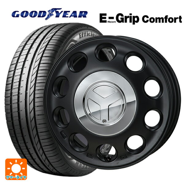 【6/15〜16限定 全品P5倍＆クーポン】165/50R15 73V グッドイヤー エフィシェントグリップ コンフォート ジャパン三陽 モンツァ ピエディーノ セミグロスブラック 15-4.5J 国産車用 サマータイヤホイール4本セット