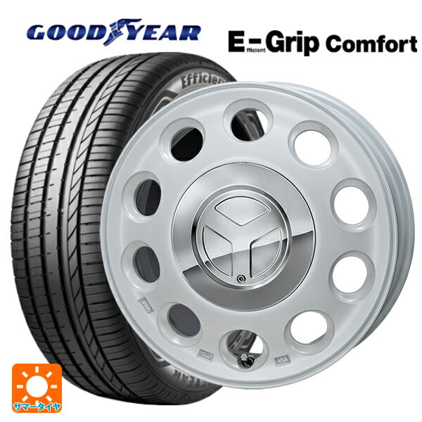 【6/15〜16限定 全品P5倍＆クーポン】165/60R14 75H グッドイヤー エフィシェントグリップ コンフォート ジャパン三陽 モンツァ ピエディーノ パールホワイト 14-4.5J 国産車用 サマータイヤホイール4本セット