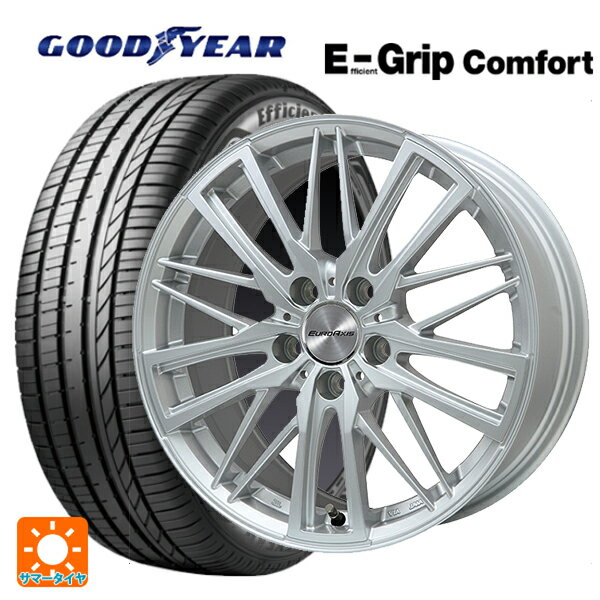 アウディ A6(F2D系)用 245/45R19 102W XL グッドイヤー エフィシェントグリップ コンフォート ユーロアクシス ガヤ W5 クロームハイパーシルバー 新品サマータイヤホイール 4本セット