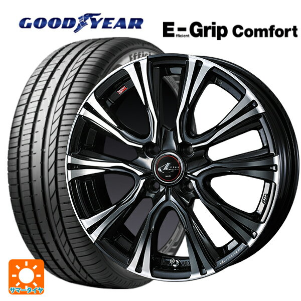 【6/11 1:59迄 全品ポイント5倍】185/60R15 84H グッドイヤー エフィシェントグリップ コンフォート ウェッズ レオニス VR PBMC 15-5.5J 国産車用 サマータイヤホイール4本セット