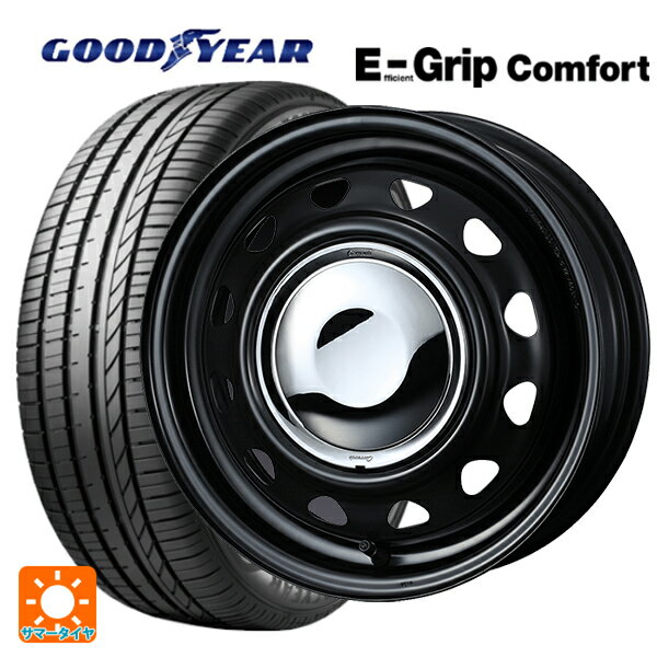 【5/20限定 最大3万円OFFクーポン】165/55R14 72V グッドイヤー エフィシェントグリップ コンフォート ウェッズ ネオキャロ スチールホイール セミマットブラック+メッキキャップ 14-4.5J 国産車用 サマータイヤホイール4本セット