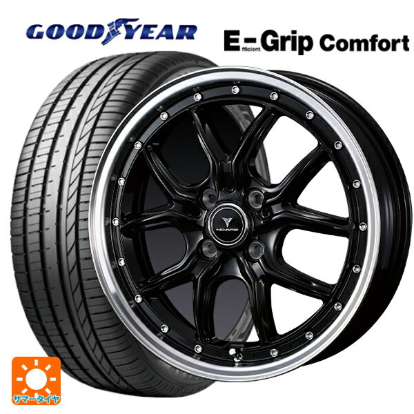 【6/11 1:59迄 全品ポイント5倍】165/45R16 74V XL グッドイヤー エフィシェントグリップ コンフォート ウェッズ ノヴァリス アセットS1 BLACK/RIM POLISH 16-5J 国産車用 サマータイヤホイール4本セット