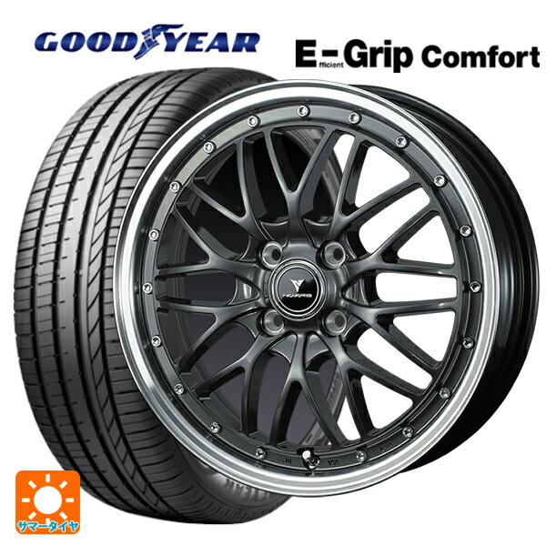 【6/22 20時〜 全品P5倍＆クーポン】165/50R16 75V グッドイヤー エフィシェントグリップ コンフォート ウェッズ ノヴァリス アセットエムワン ガンメタ/リムポリッシュ 16-5J 国産車用 サマータイヤホイール4本セット