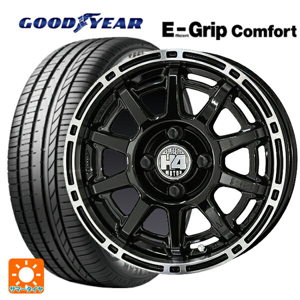 【6/20限定 全品P5倍＆クーポン】165/60R14 75H グッドイヤー エフィシェントグリップ コンフォート 共豊 H4モーター X1 # BP/P 14-4.5J 国産車用 サマータイヤホイール4本セット