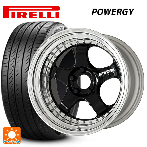 ミツビシ アウトランダーPHEV(5LA GNOW)用 235/60R18 107V XL ピレリ パワジー 正規品 ワーク マイスター S1 3ピース BLK 新品サマータイヤホイール 4本セット