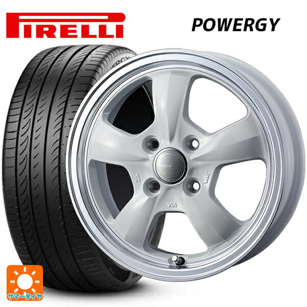 【6/11 1:59迄 全品ポイント5倍】175/65R15 84H ピレリ パワジー 正規品 ウェッズ グラフト 5S ホワイトリムポリッシュ 15-5.5J 国産車用 サマータイヤホイール4本セット