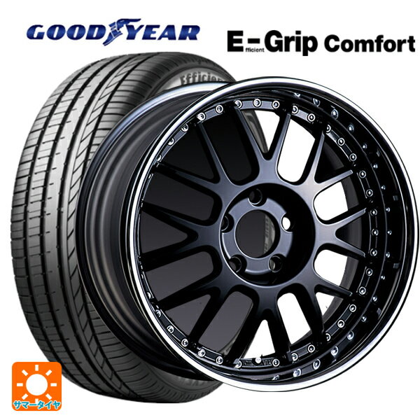 【6/22 20時〜 全品P5倍＆クーポン】225/45R17 94W XL グッドイヤー エフィシェントグリップ コンフォート # タナベ SSR プロフェッサー MS1R ブラック 17-7J 国産車用 サマータイヤホイール4本セット
