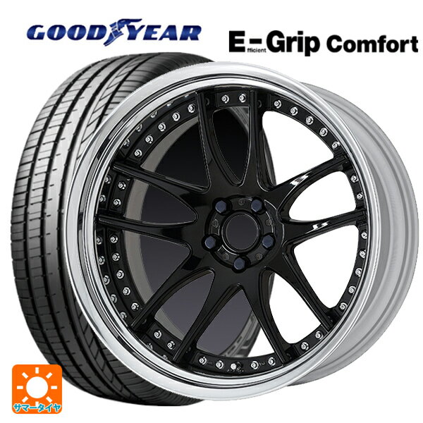 【6/22 20時〜 全品P5倍＆クーポン】245/35R20 95W XL グッドイヤー エフィシェントグリップ コンフォート ワーク エモーション CR 3P BLK 20-8.5J 国産車用 サマータイヤホイール4本セット
