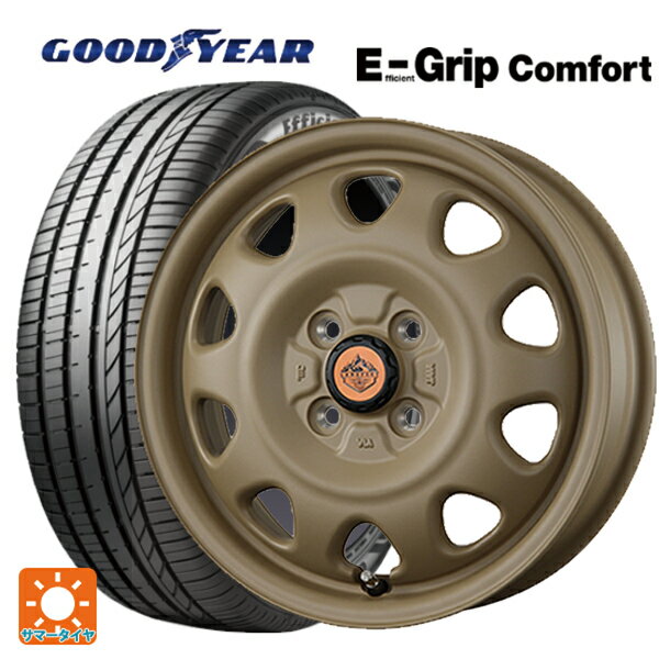 【6/22 20時〜 全品P5倍＆クーポン】165/55R14 72V グッドイヤー エフィシェントグリップ コンフォート トピー ランドフット SWZ CAFE LATTE 14-4.5J 国産車用 サマータイヤホイール4本セット