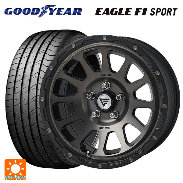 215/45R17 91Y XL グッドイヤー イーグルF1 スポーツ エクシズルライン デルタフォース オーバル マットスモークポリッシュ 17-7J 国産車用 サマータイヤホイール4本セット
