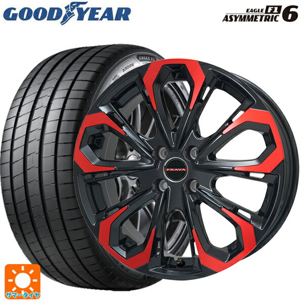 【最大3万円OFFクーポン 5/27 1:59迄】ミツビシ デリカD:5(3DA系)用 245/45R19 102Y XL グッドイヤー イーグル F1 アシメトリック6 レイシーン プラバ 5X レッドクリア 新品サマータイヤホイール 4本セット