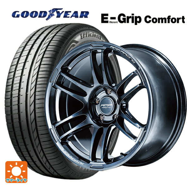 225/45R18 95W XL グッドイヤー エフィシェントグリップ コンフォート エムアイディー MIDレーシング R26 ディープチタンシルバー 18-7.5J 国産車用 サマータイヤホイール4本セット