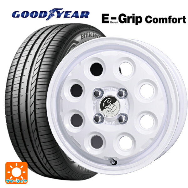 155/65R14 75H グッドイヤー エフィシェントグリップ コンフォート 共豊 デコル ネイチャー マットホワイト 14-4.5J 国産車用 サマータイヤホイール4本セット