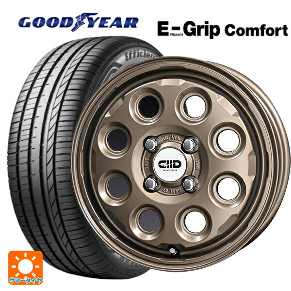 【6/15〜16限定 全品P5倍＆クーポン】165/55R15 75V グッドイヤー エフィシェントグリップ コンフォート # 共豊 デコル ネイチャー マットダークブロンズ 15-4.5J 国産車用 サマータイヤホイール4本セット