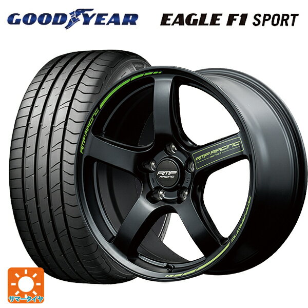 【6/22 20時〜 全品P5倍＆クーポン】215/45R18 93W XL グッドイヤー イーグルF1 スポーツ エムアイディー MIDレーシング R50 タイプS セミグロスブラック 18-8J 国産車用 サマータイヤホイール4本セット