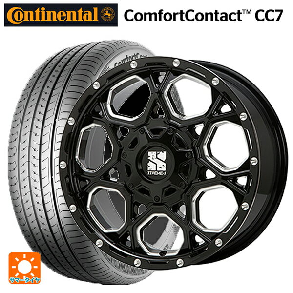 【6/22 20時〜 全品P5倍＆クーポン】205/60R16 92V コンチネンタル コンフォートコンタクト CC7 正規品 エムエルジェイ エクストリームJ XJ06 Gloss Black Milled 16-7J 国産車用 サマータイヤホイール4本セット