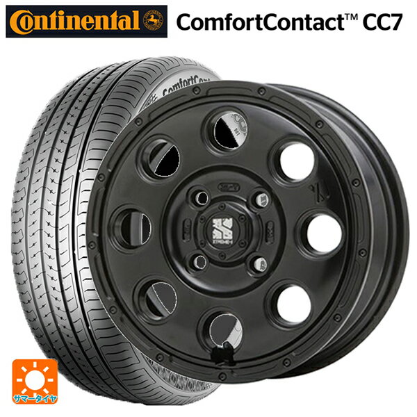 【6/11 1:59迄 全品ポイント5倍】165/55R14 72H コンチネンタル コンフォートコンタクト CC7 正規品 エムエルジェイ エクストリームJ KK03 Satin Black 14-4.5J 国産車用 サマータイヤホイール4本セット