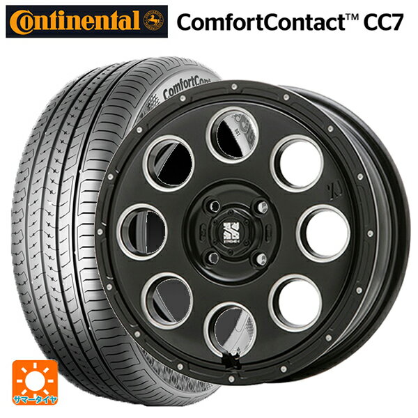 【6/20限定 全品P5倍＆クーポン】165/60R14 75T コンチネンタル コンフォートコンタクト CC7 正規品 エムエルジェイ エクストリームJ KK03 Black Milled 14-4.5J 国産車用 サマータイヤホイール4本セット