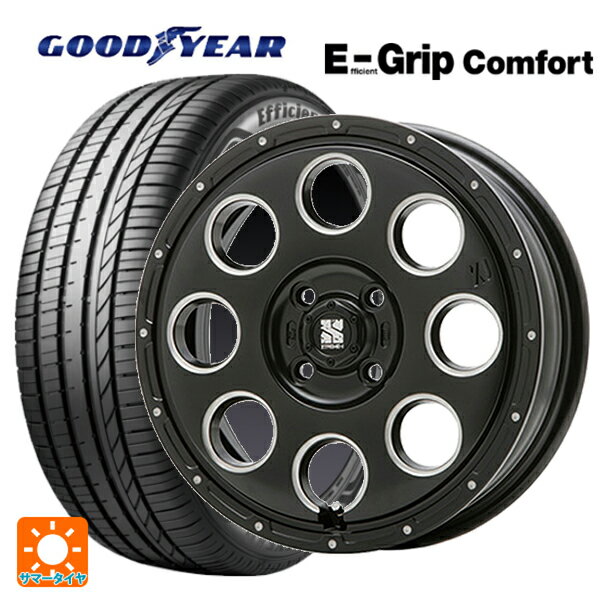 【6/15〜16限定 全品P5倍＆クーポン】165/55R14 72V グッドイヤー エフィシェントグリップ コンフォート エムエルジェイ エクストリームJ KK03 Black Milled 14-4.5J 国産車用 サマータイヤホイール4本セット