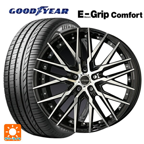 スバル レヴォーグ(VN系)用 245/40R18 97W XL グッドイヤー エフィシェントグリップ コンフォート シュタイナー CVX ブラックポリッシュ 新品サマータイヤホイール 4本セット