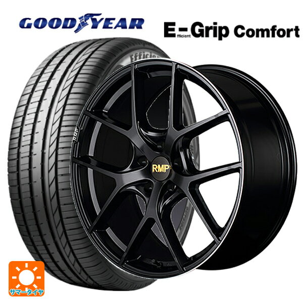 スバル クロストレック(5AA-GUE)用 225/55R18 98V グッドイヤー エフィシェントグリップ コンフォート エムアイディー MID エクスクルーシブ 025F セミグロスブラック＋リムエッジDC＋ロゴマシニング 新品サマータイヤホイール 4本セット