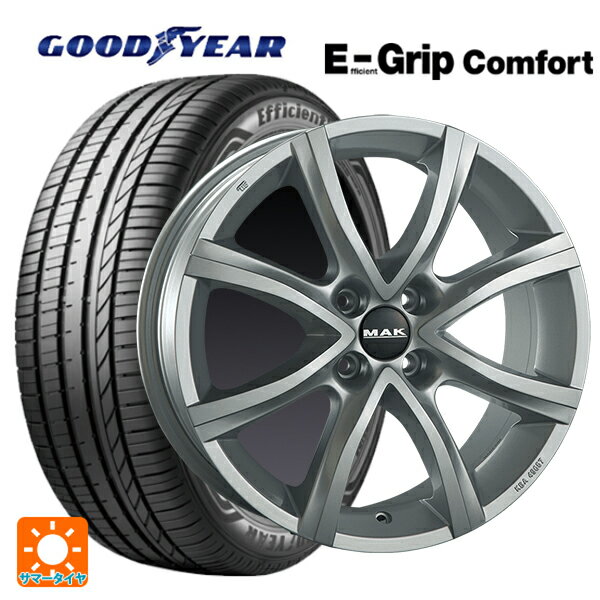【6/22 20時〜 全品P5倍＆クーポン】アウディ A4(8W系)用 225/45R18 95W XL グッドイヤー エフィシェントグリップ コンフォート 阿部商会 マック マイン Mチタン 新品サマータイヤホイール 4本セット