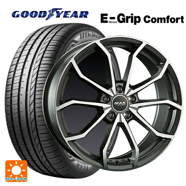【6/22 20時〜 全品P5倍＆クーポン】アウディ S4(8W系)用 245/40R18 97W XL グッドイヤー エフィシェントグリップ コンフォート 阿部商会 マック レーベFF ガンメタリックミラー 新品サマータイヤホイール 4本セット