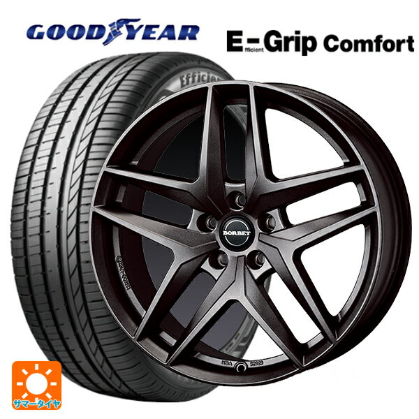 【6/22 20時〜 全品P5倍＆クーポン】アウディ A7(F2系)用 225/55R18 98V グッドイヤー エフィシェントグリップ コンフォート ティーエーエス ボルベット タイプ Z ダークグレーマット 新品サマータイヤホイール 4本セット