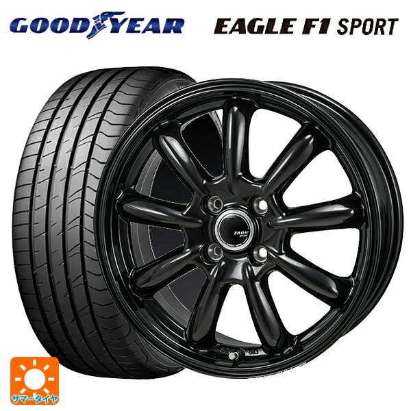 【10/17 23:59迄　最大3万円OFFクーポン】195/50R16 84V グッドイヤー イーグルF1 スポーツ ジャパン三陽 ザック JP209 グロスブラック 16-6J 国産車用 サマータイヤホイール4本セット
