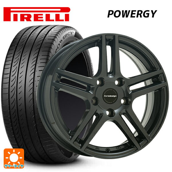 ルノー キャプチャー(HJB系)用 215/65R16 98H ピレリ パワジー 正規品 阿部商会 ユーロデザイン アイガー ガンメタリック 新品サマータイヤホイール 4本セット