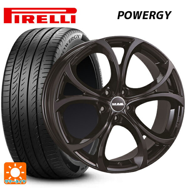 【6/20限定 全品P5倍＆クーポン】アルファロメオ ステルヴィオ(949系)用 235/55R19 105W XL ピレリ パワジー 正規品 阿部商会 マック ラリオ グロスブラック 新品サマータイヤホイール 4本セット