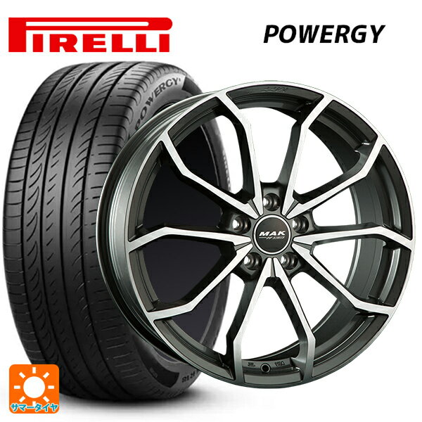 【6/22 20時〜 全品P5倍＆クーポン】アウディ A3 セダン(GY系)用 225/40R18 92W XL ピレリ パワジー 正規品 # 阿部商会 マック レーベFF ガンメタリックミラー 新品サマータイヤホイール 4本セット