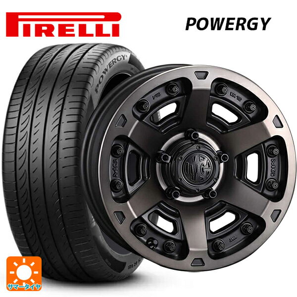 205/55R16 91V ピレリ パワジー 正規品 クリムソン MG アーマー FF マットブラッククリア 16-7J 国産車用 サマータイヤホイール4本セット