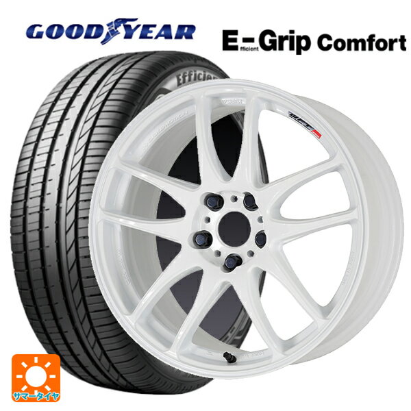 【6/15〜16限定 全品P5倍＆クーポン】165/50R15 73V グッドイヤー エフィシェントグリップ コンフォート ワーク エモーション CR極 WHT 15-5J 国産車用 サマータイヤホイール4本セット