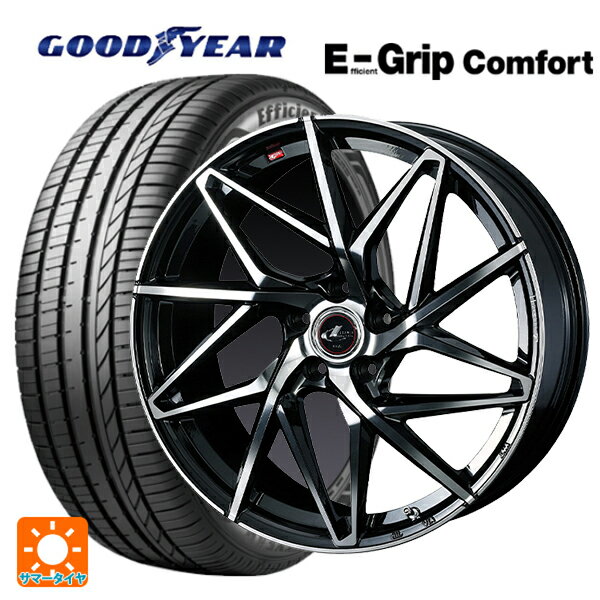 【6/15〜16限定 全品P5倍＆クーポン】215/45R18 93W XL グッドイヤー エフィシェントグリップ コンフォート # ウェッズ レオニス IT PBMC 18-7J 国産車用 サマータイヤホイール4本セット