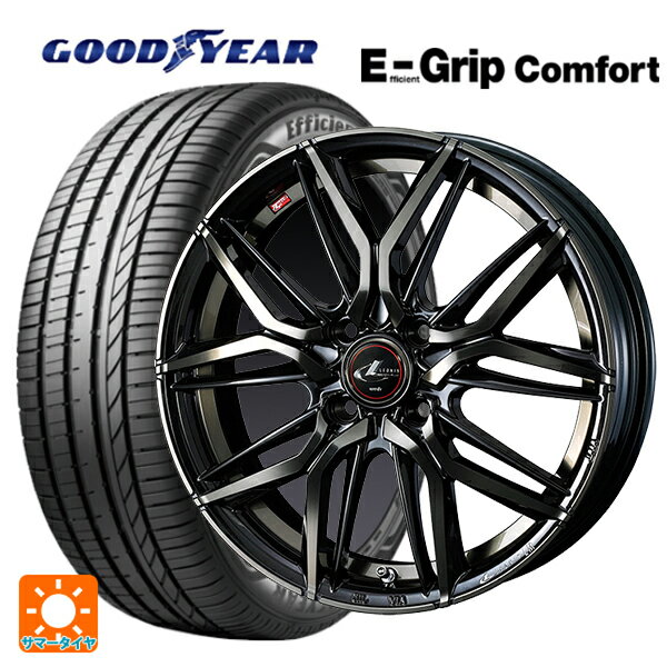 【6/15〜16限定 全品P5倍＆クーポン】165/50R16 75V グッドイヤー エフィシェントグリップ コンフォート ウェッズ レオニス LM PBMC/TI 16-5J 国産車用 サマータイヤホイール4本セット