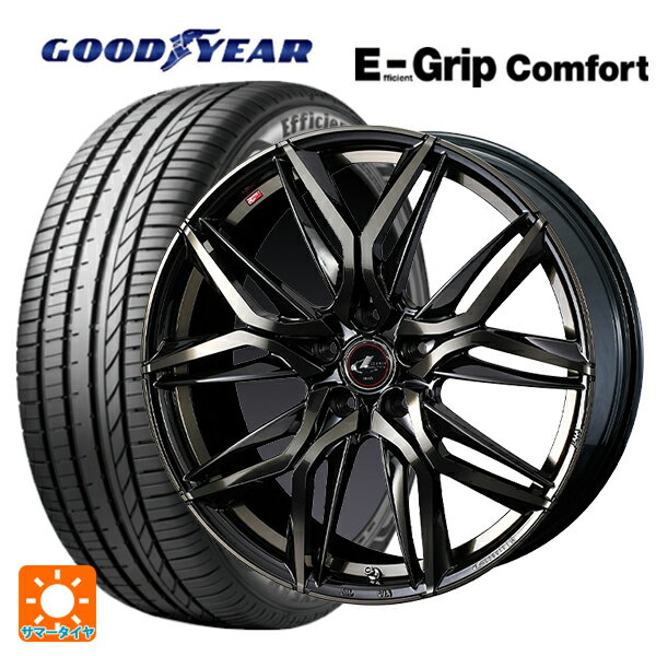 【6/22 20時〜 全品P5倍＆クーポン】205/60R16 92H グッドイヤー エフィシェントグリップ コンフォート ウェッズ レオニス LM PBMC/TI 16-6.5J 国産車用 サマータイヤホイール4本セット