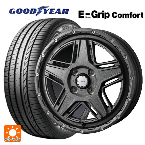 【6/15〜16限定 全品P5倍＆クーポン】165/60R14 75H グッドイヤー エフィシェントグリップ コンフォート ウェッズ マッドヴァンス07 FLINT GRAY 14-4.5J 国産車用 サマータイヤホイール4本セット