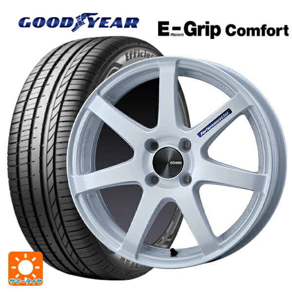 【6/15〜16限定 全品P5倍＆クーポン】165/45R16 74V XL グッドイヤー エフィシェントグリップ コンフォート エンケイ パフォーマンスライン PF07 WH 16-5J 国産車用 サマータイヤホイール4本セット