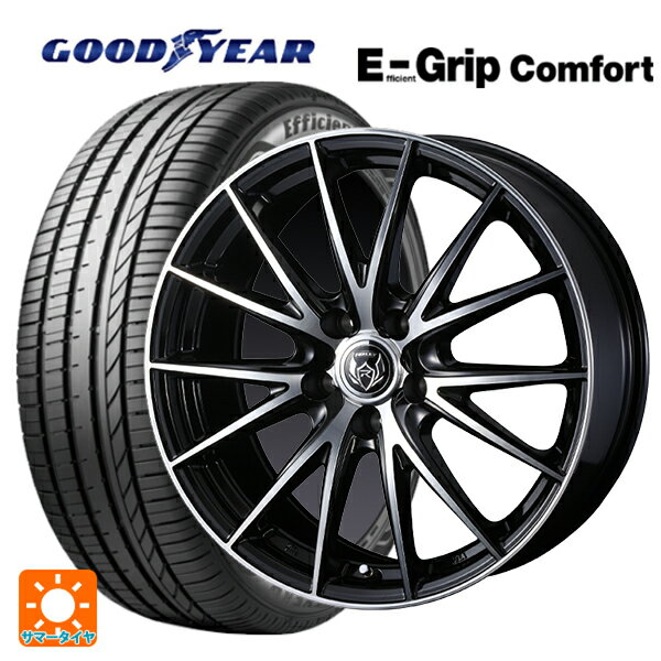 スバル レヴォーグ(VN系)用 245/40R18 97W XL グッドイヤー エフィシェントグリップ コンフォート ライツレー VS ブラックメタリックポリッシュ 新品サマータイヤホイール 4本セット