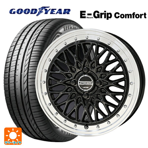 【6/15〜16限定 全品P5倍＆クーポン】165/50R16 75V グッドイヤー エフィシェントグリップ コンフォート 共豊 シュタイナー FTX オニキスブラック×リムポリッシュ 16-5J 国産車用 サマータイヤホイール4本セット
