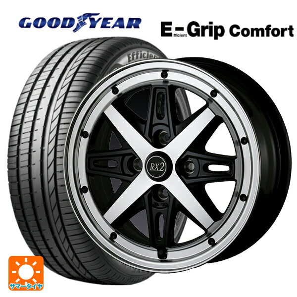 【6/22 20時〜 全品P5倍＆クーポン】155/65R14 75H グッドイヤー エフィシェントグリップ コンフォート ドゥオール フェニーチェ RX2 BK/PO 14-4.5J 国産車用 サマータイヤホイール4本セット